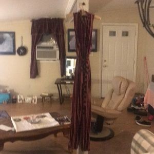 Pink red and white strriped jumpsuit